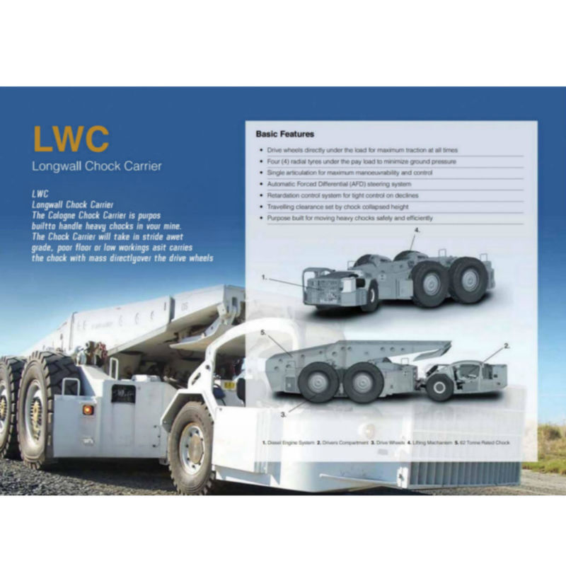 55/70T LWC Longwall Chock Carrier 10 км/ч 20 км/ч Для подземных работ в угольных шахтах