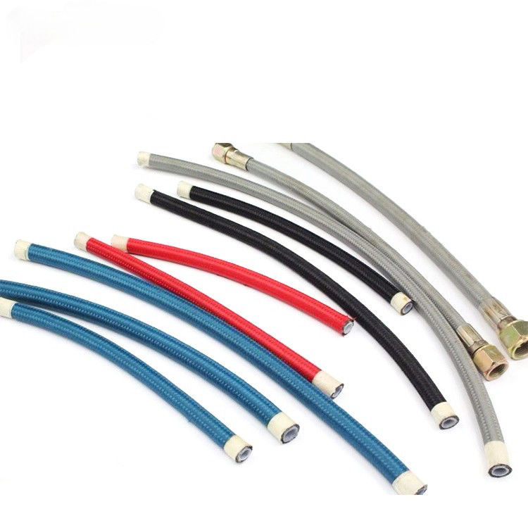 PTFE черное серебро нержавеющей стали сплетённый топливный шланг для линии электропередачи