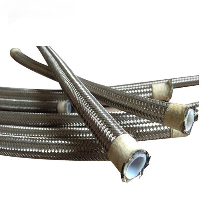 PTFE черное серебро нержавеющей стали сплетённый топливный шланг для линии электропередачи